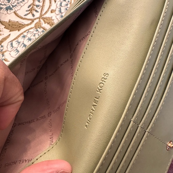 Michael Kors Sage Green Wallet with Gold Logo - Picture 6 of 6